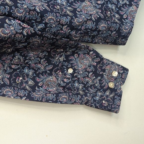 Hart Schaffner Marx Midnight Floral Long Sleeve Button-Down Shirt Mens Small NWT - Picture 4 of 8
